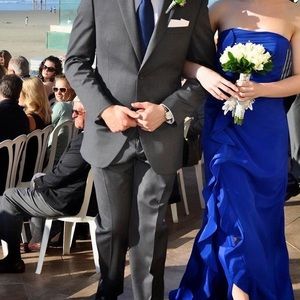 Cobalt Blue Strapless Gown